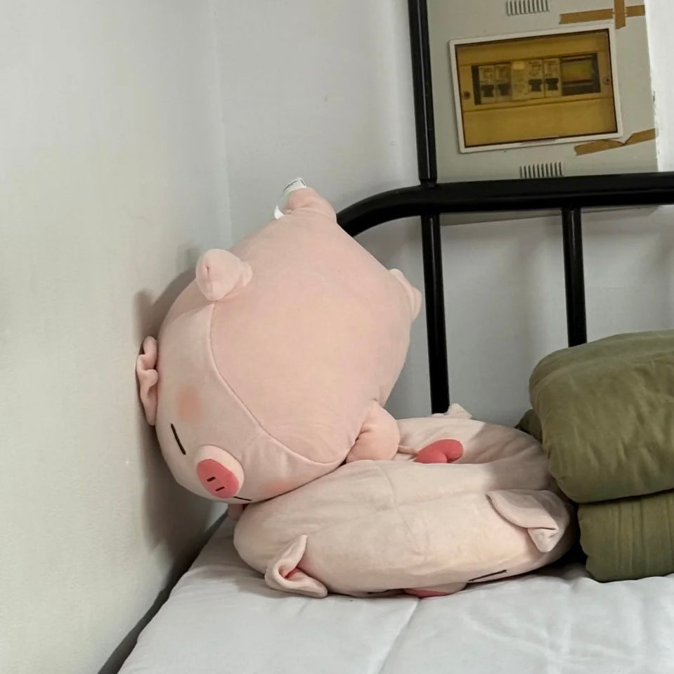 Porky the Chubby Sleeping Pig Plush Pillow