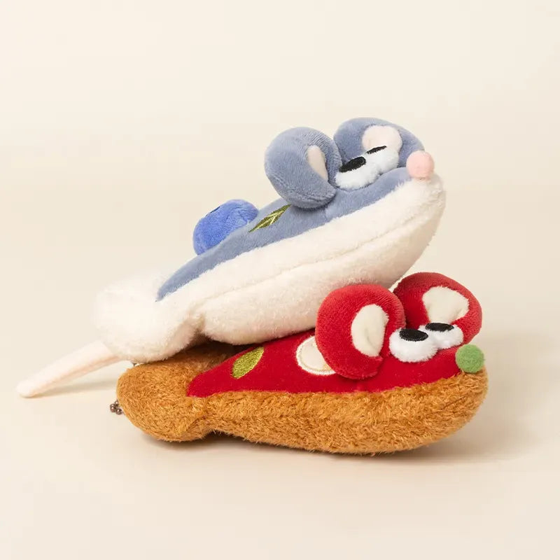 Nibbles the Pizza Mouse Plush Keychain