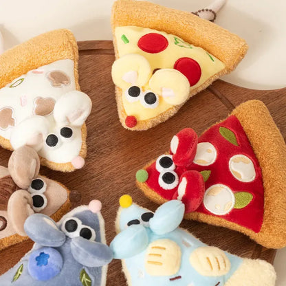 Nibbles the Pizza Mouse Plush Keychain