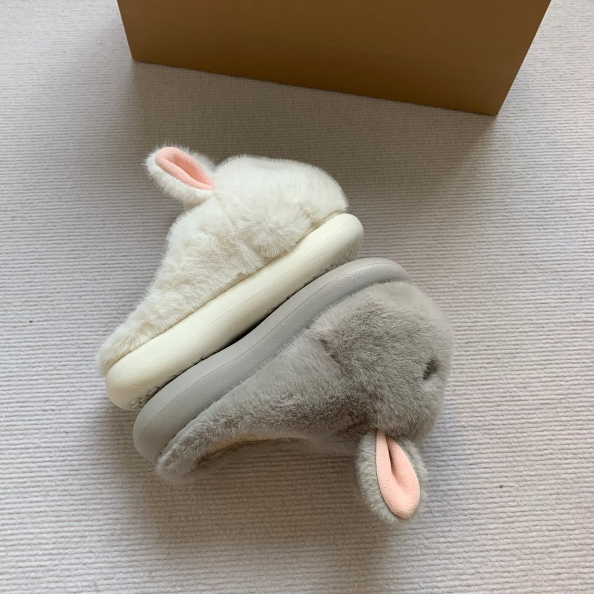 Fluffy Bunny Platform Slippers