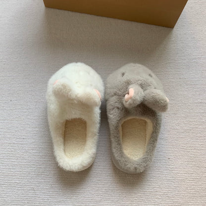 Fluffy Bunny Platform Slippers