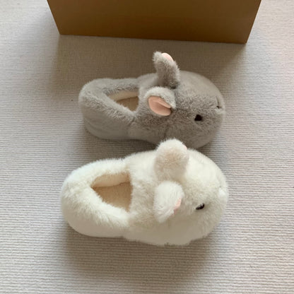 Fluffy Bunny Platform Slippers
