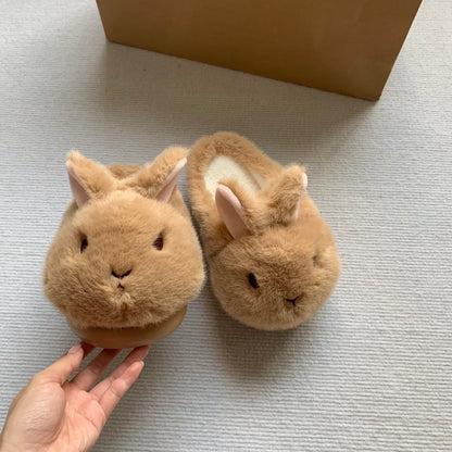 Fluffy Bunny Platform Slippers