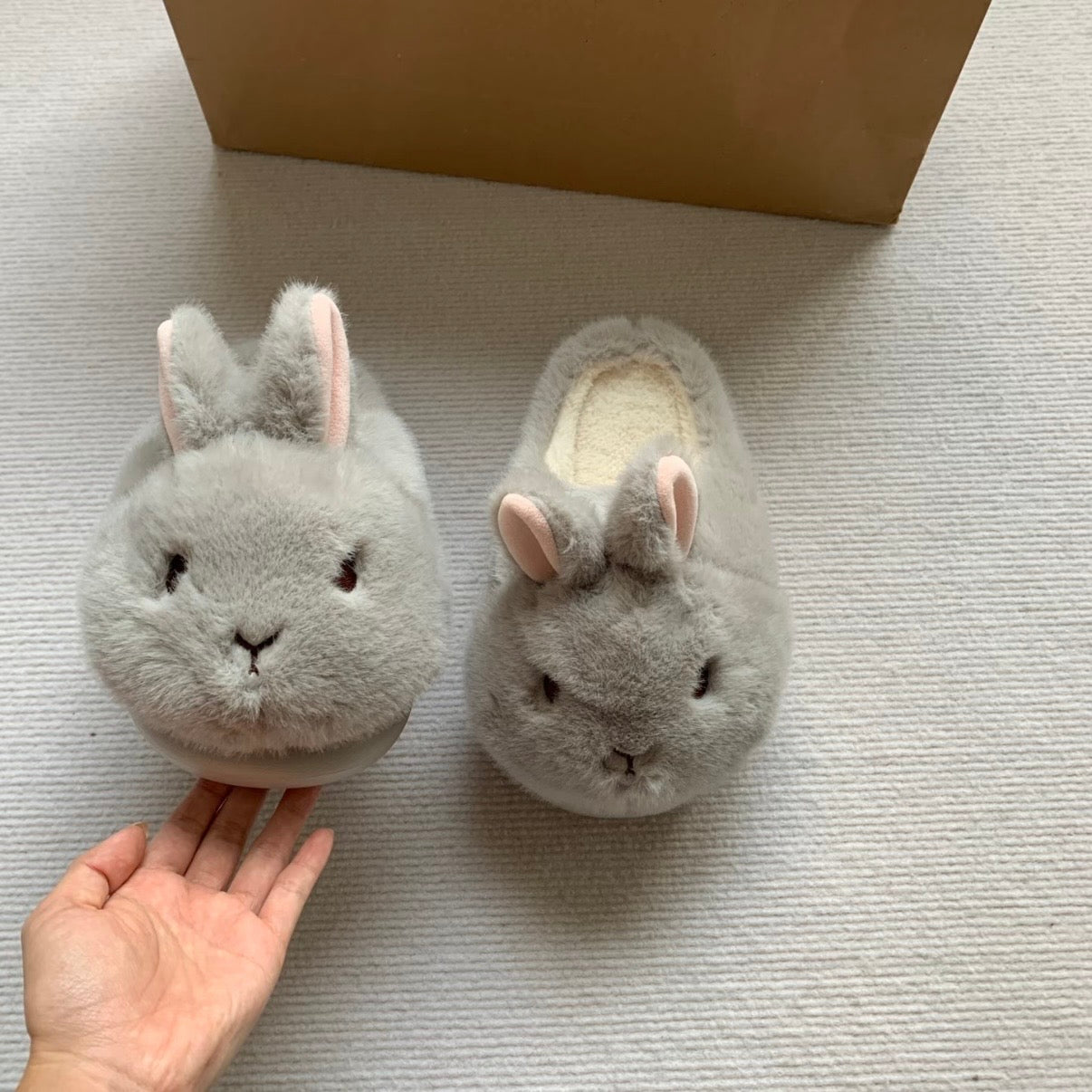 Fluffy Bunny Platform Slippers