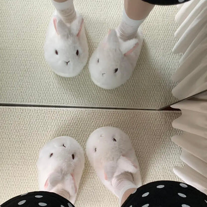 Fluffy Bunny Platform Slippers