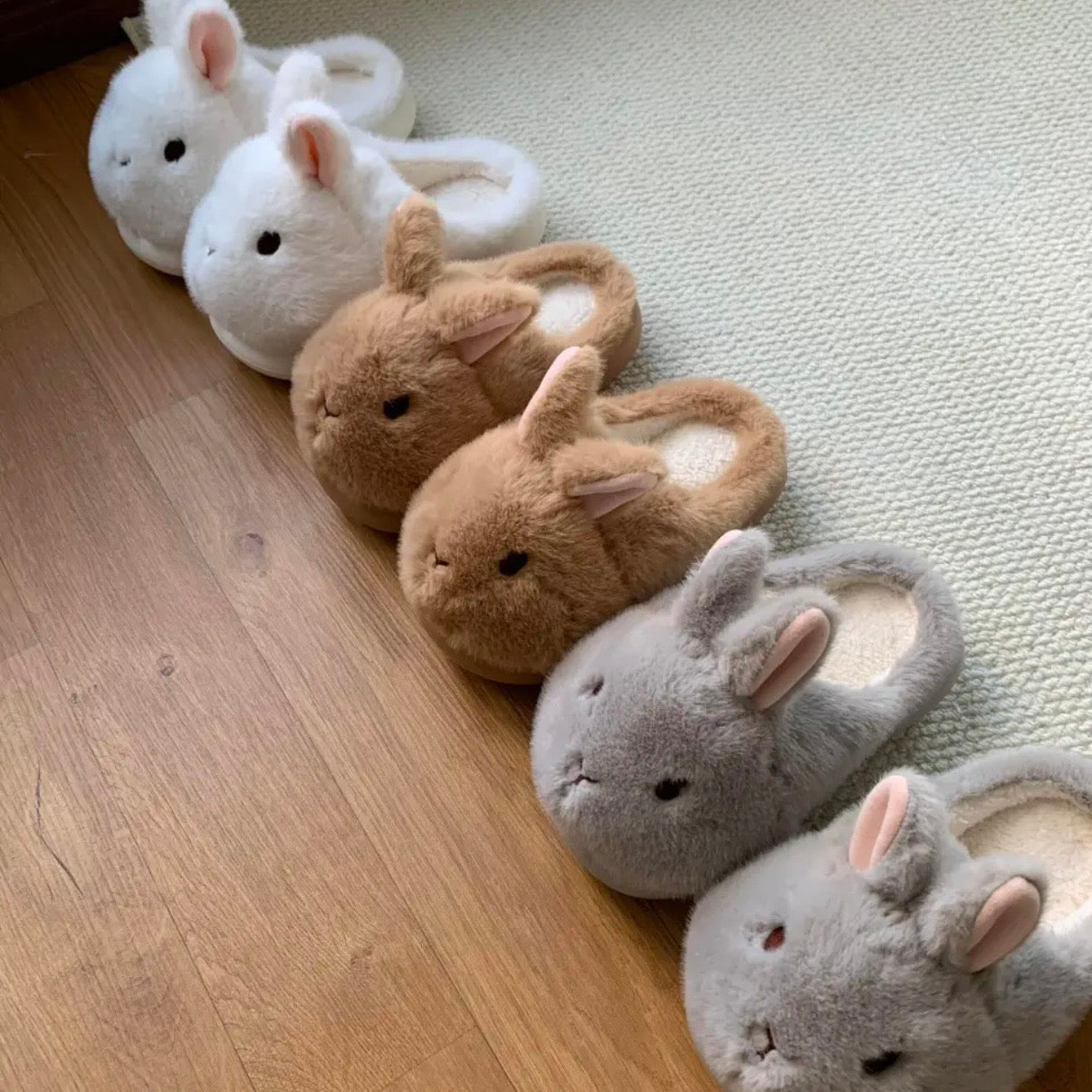 Fluffy Bunny Platform Slippers