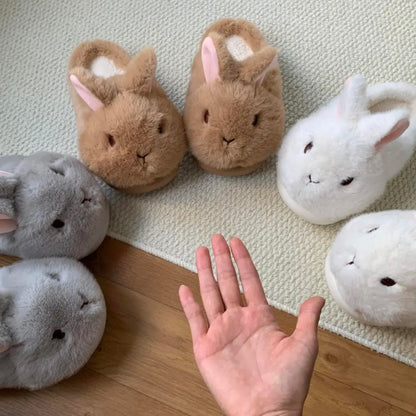 Fluffy Bunny Platform Slippers