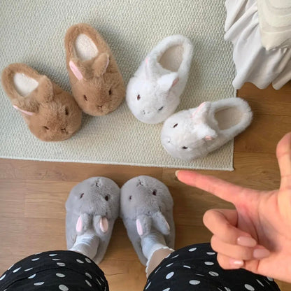 Fluffy Bunny Platform Slippers