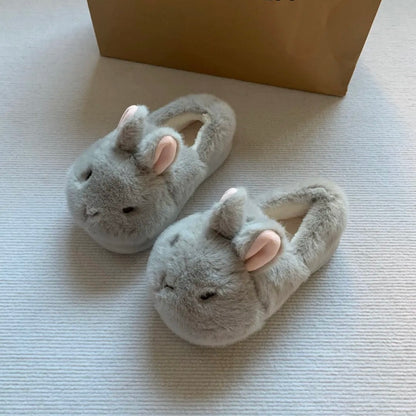 Fluffy Bunny Platform Slippers