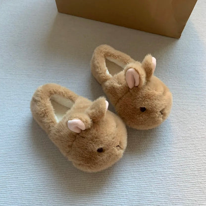 Fluffy Bunny Platform Slippers