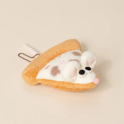 Nibbles the Pizza Mouse Plush Keychain