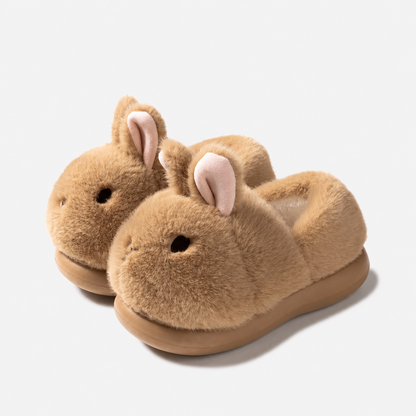 Fluffy Bunny Platform Slippers