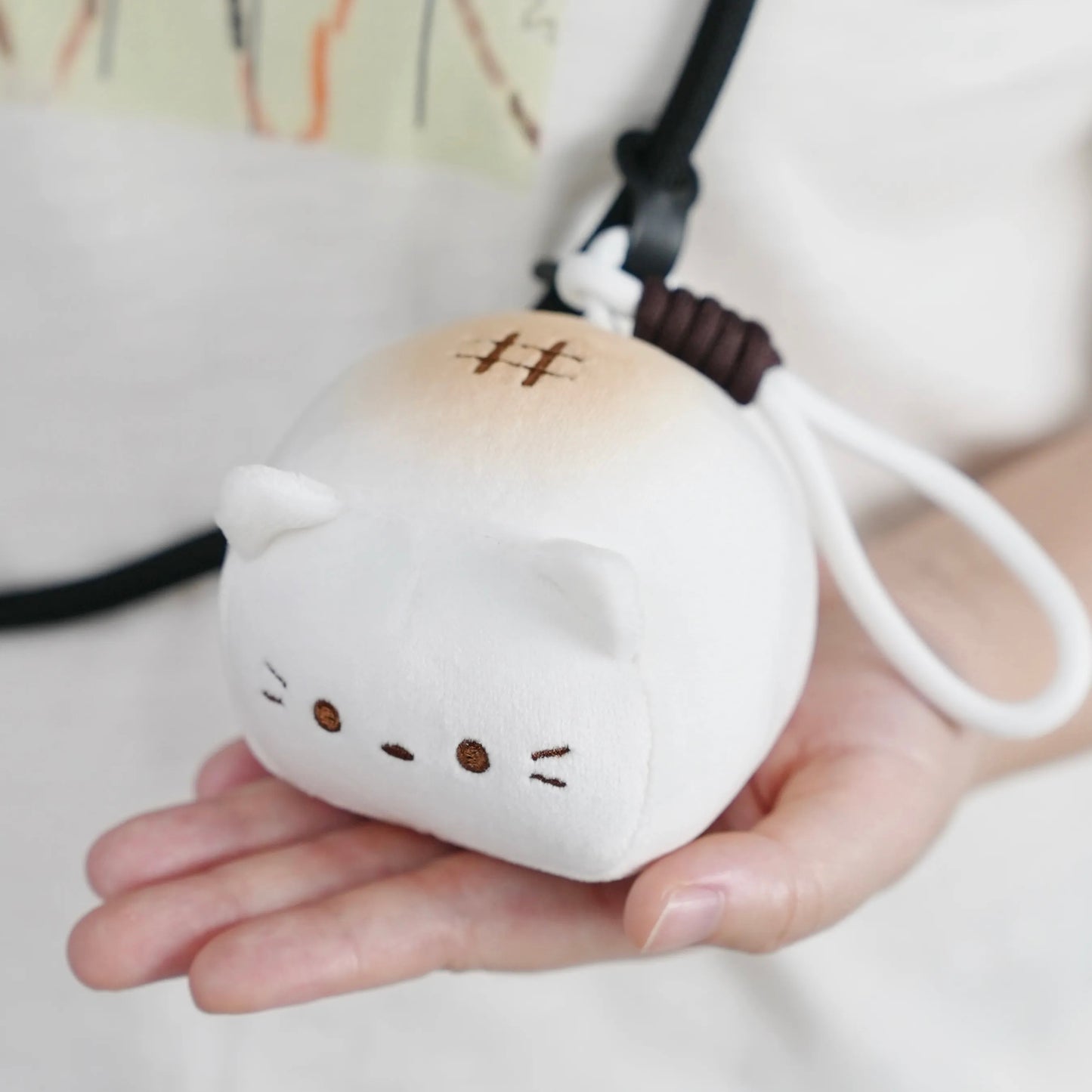 Pudding the Squishy Cat Plush Keychain