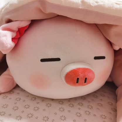 Porky the Chubby Sleeping Pig Plush Pillow