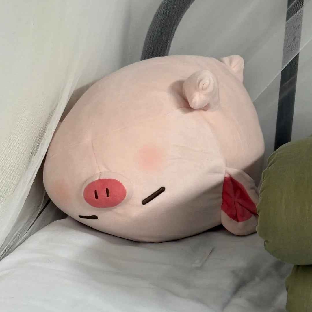 Porky the Chubby Sleeping Pig Plush Pillow